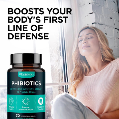 Probiotics 1030 Supplement - Probiotics Supplement with 30 Billion Cfus of High Strength Probiotic for Digestive Health with 10 Strains of Acidophilus and Bifidobacterium by