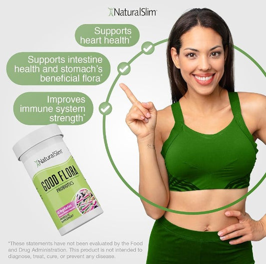 Probiótico Good Flora suplemento natural para la salud digestiva - 60 cápsulas Por NaturalSlim