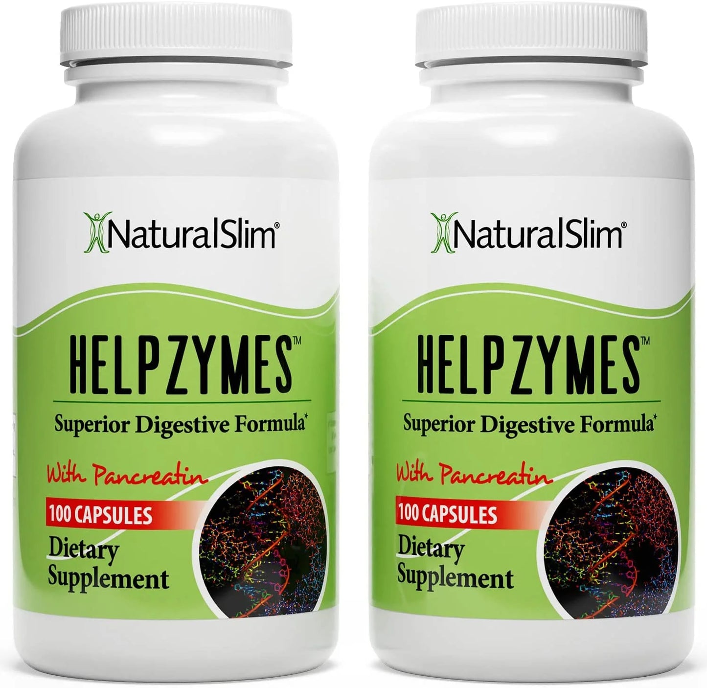 Helpzymes W/ HLC Acid & Pancreatin 2 Pack - Digestive Enzymes, 100 Capsules