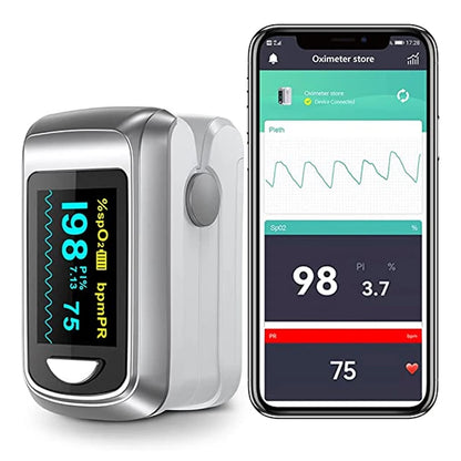 Finger Pulse Oximeter Blood Oxygen Saturation Spo2 PI Oximetro De Dedo Pulsioximetro Oxymeter Bluetooth APP Control